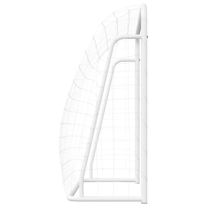 vidaXL But de football et filet blanc 214x75x152 cm acier et polyester