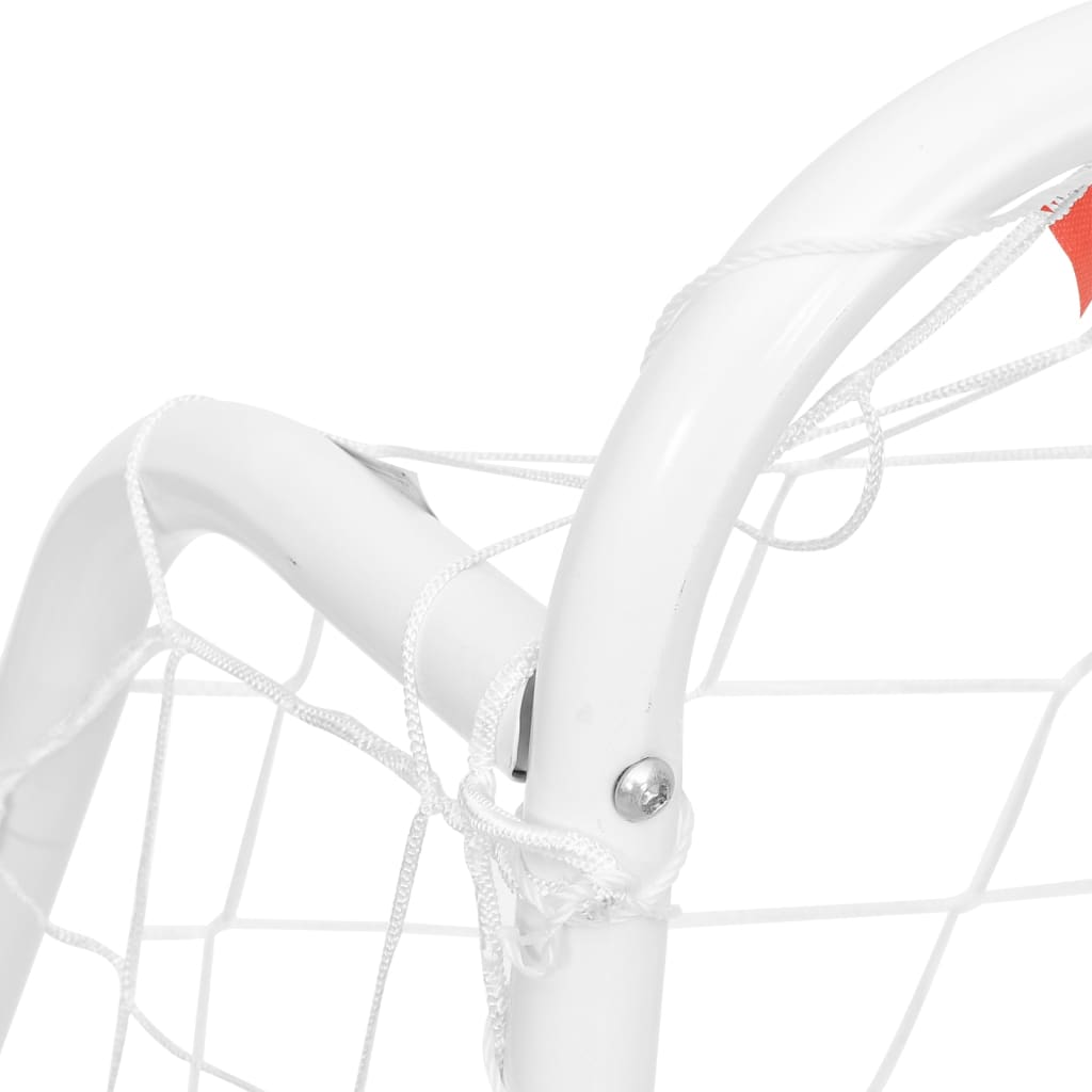 vidaXL But de football et filet blanc 214x75x152 cm acier et polyester