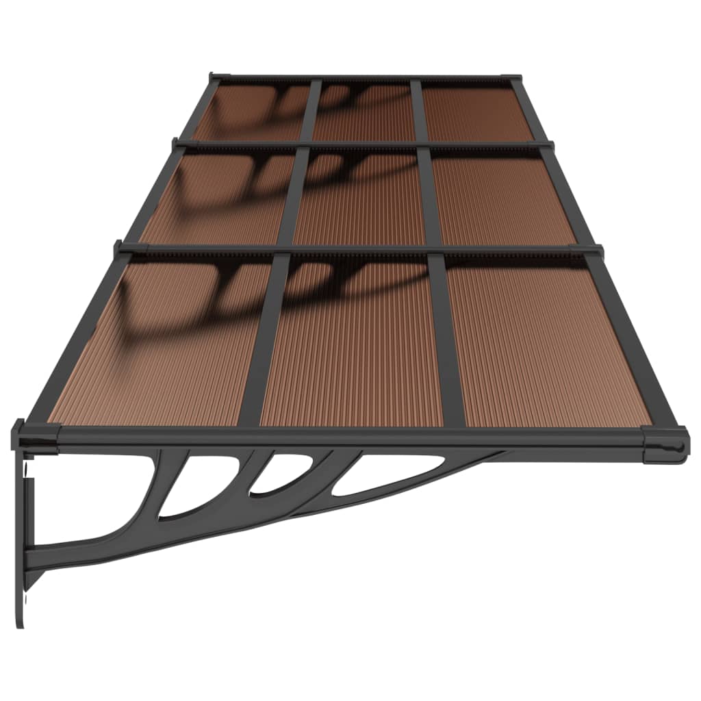 vidaXL Auvent de porte Noir 358,5x90 cm Polycarbonate