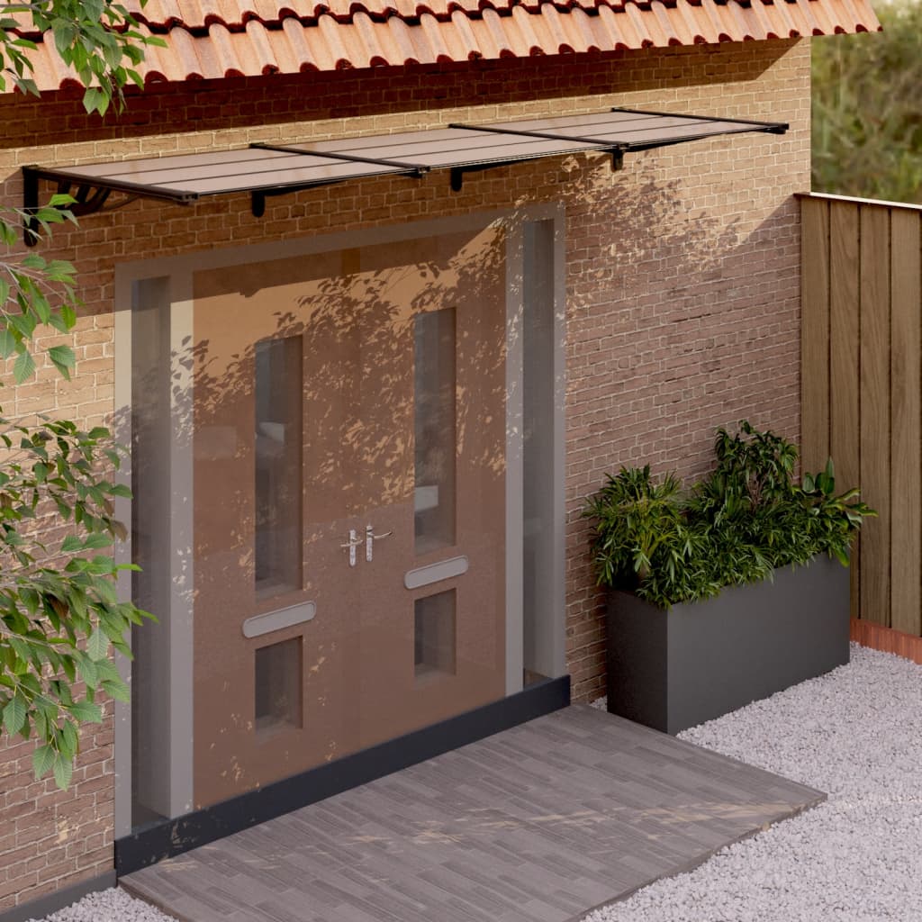 vidaXL Auvent de porte Noir 358,5x90 cm Polycarbonate