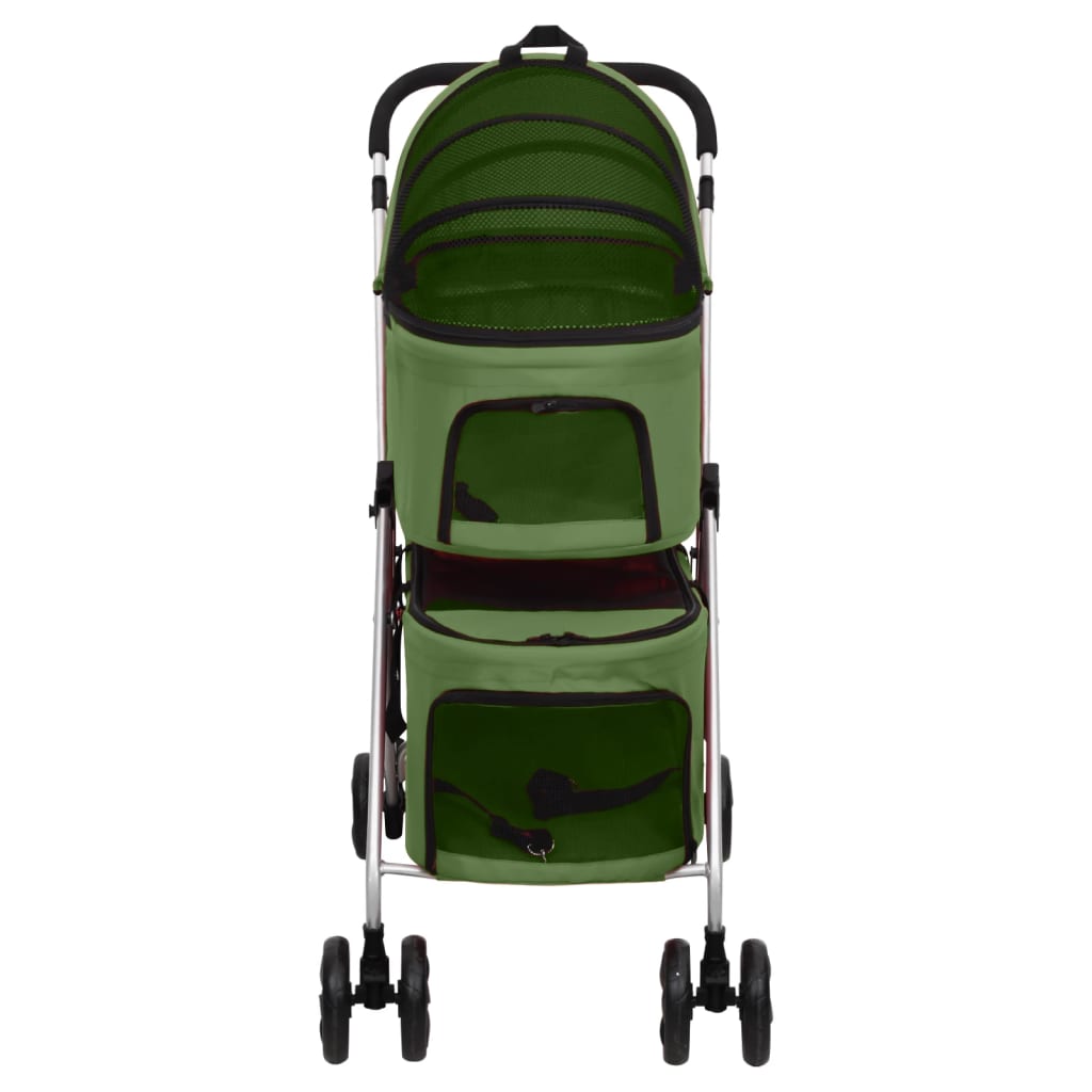 vidaXL Poussette pour chien pliante à 2 niveaux Vert 83x48x97 cm