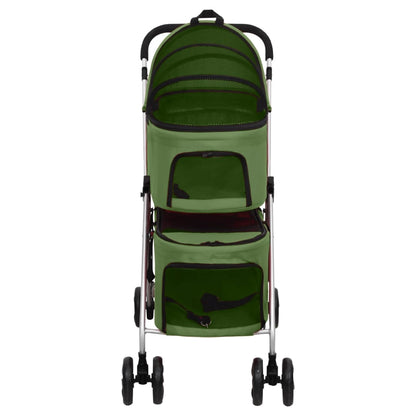 vidaXL Poussette pour chien pliante à 2 niveaux Vert 83x48x97 cm