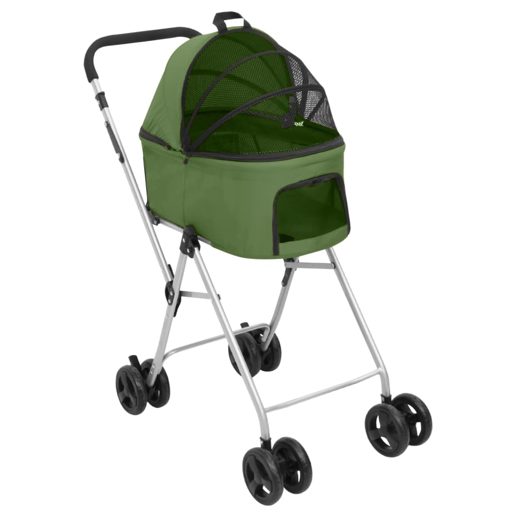 vidaXL Poussette pour chien pliante à 2 niveaux Vert 83x48x97 cm