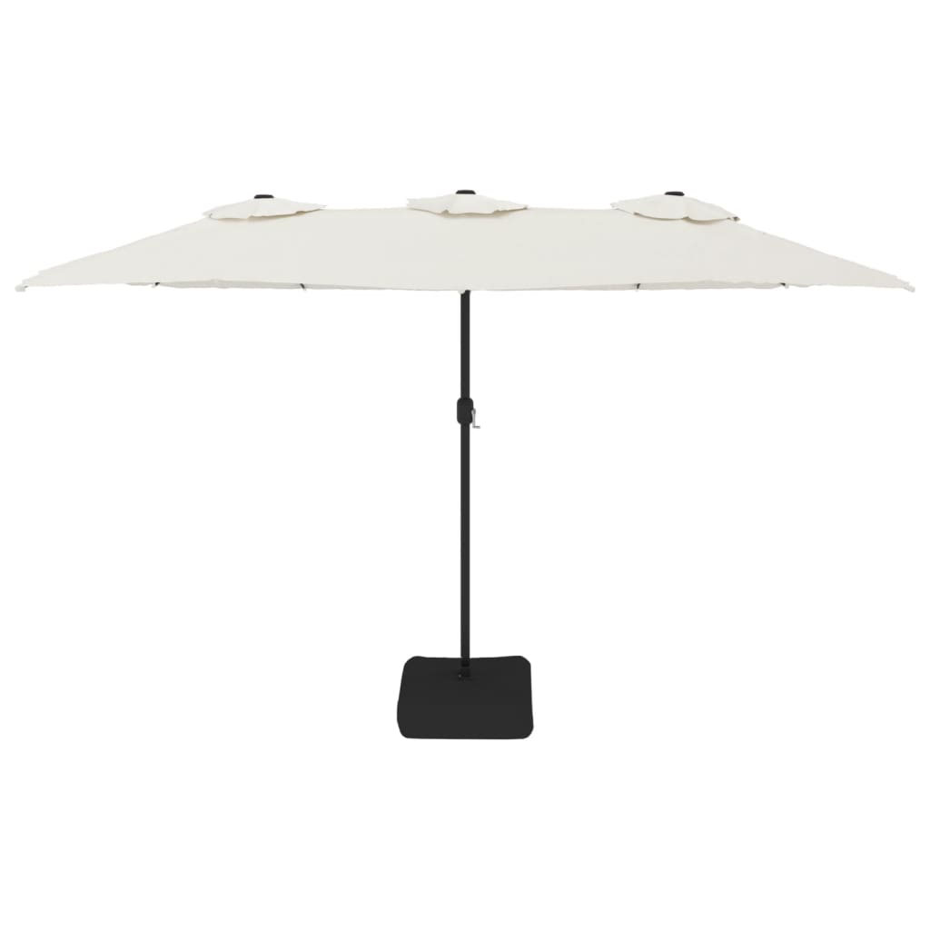 vidaXL Parasol à double tête avec LED blanc sable 449x245 cm