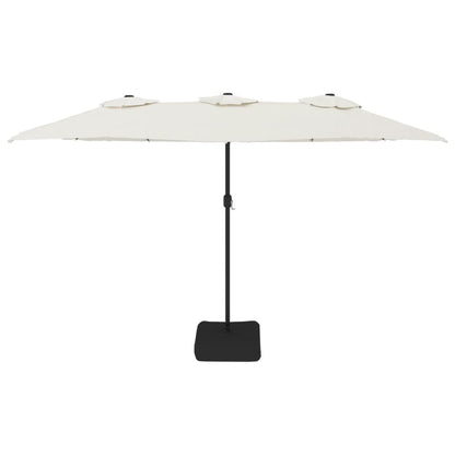 vidaXL Parasol à double tête avec LED blanc sable 449x245 cm