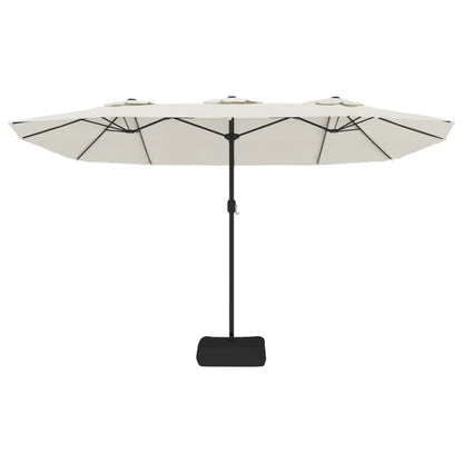 vidaXL Parasol à double tête avec LED blanc sable 449x245 cm