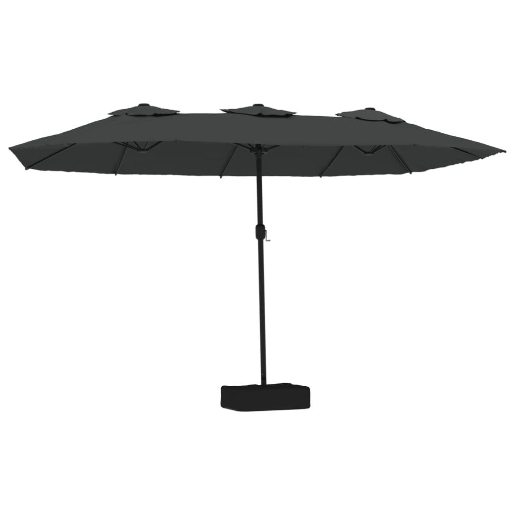 vidaXL Parasol à double tête avec LED anthracite 449x245 cm