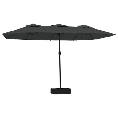 vidaXL Parasol à double tête avec LED anthracite 449x245 cm