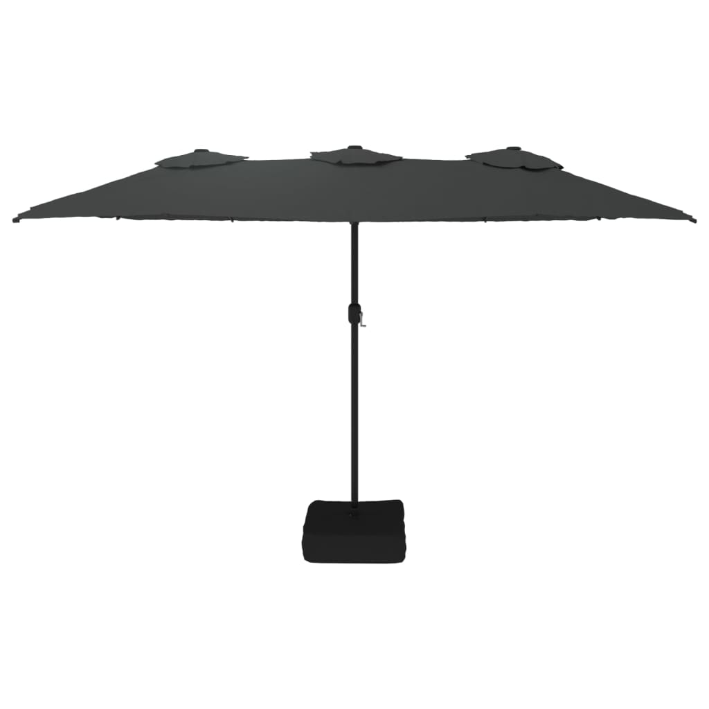 vidaXL Parasol à double tête avec LED anthracite 449x245 cm