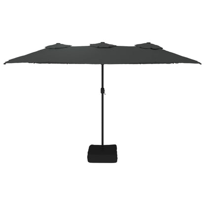 vidaXL Parasol à double tête avec LED anthracite 449x245 cm
