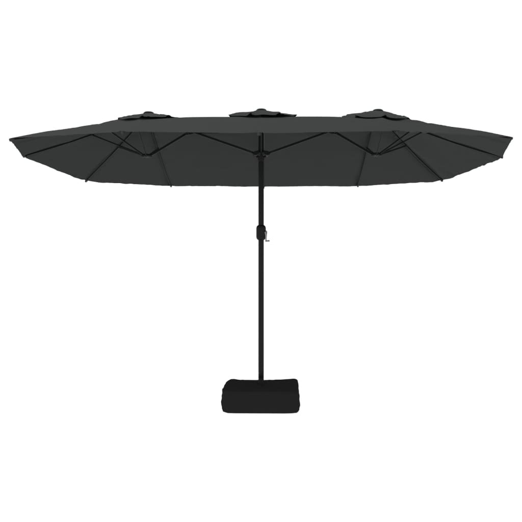 vidaXL Parasol à double tête avec LED anthracite 449x245 cm