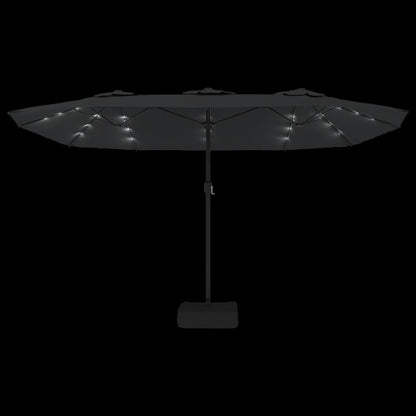vidaXL Parasol à double tête avec LED anthracite 449x245 cm