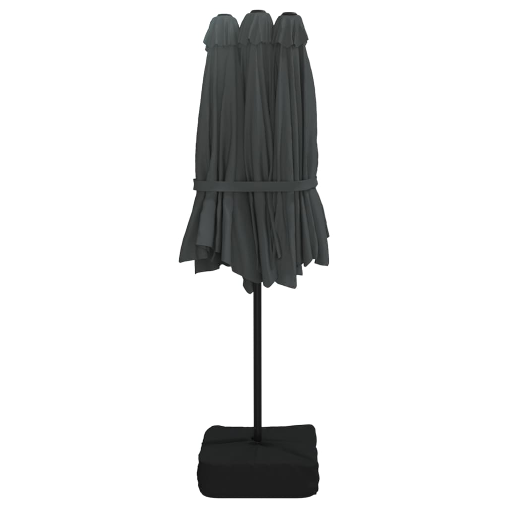vidaXL Parasol à double tête avec LED anthracite 449x245 cm