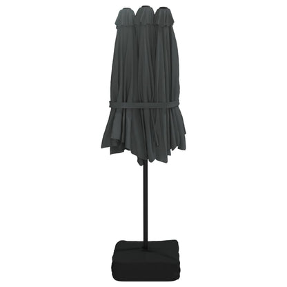 vidaXL Parasol à double tête avec LED anthracite 449x245 cm