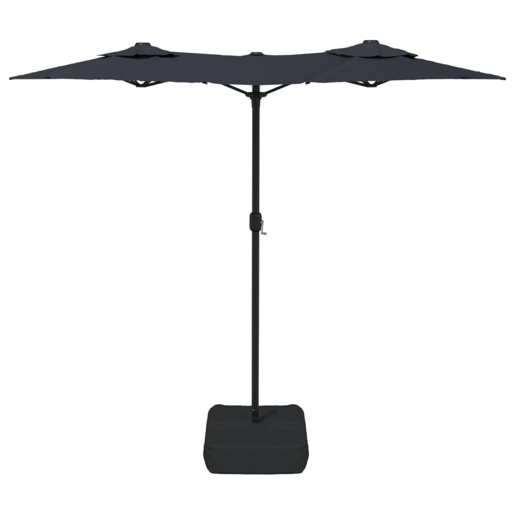 vidaXL Parasol à double tête avec LED noir 316x240 cm