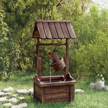 vidaXL Puits à souhait avec pompe 57x50x112 cm bois de sapin massif