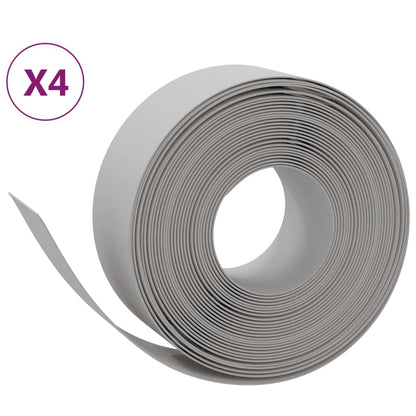 vidaXL Bordures de jardin 4 pcs gris 10 m 20 cm polyéthylène