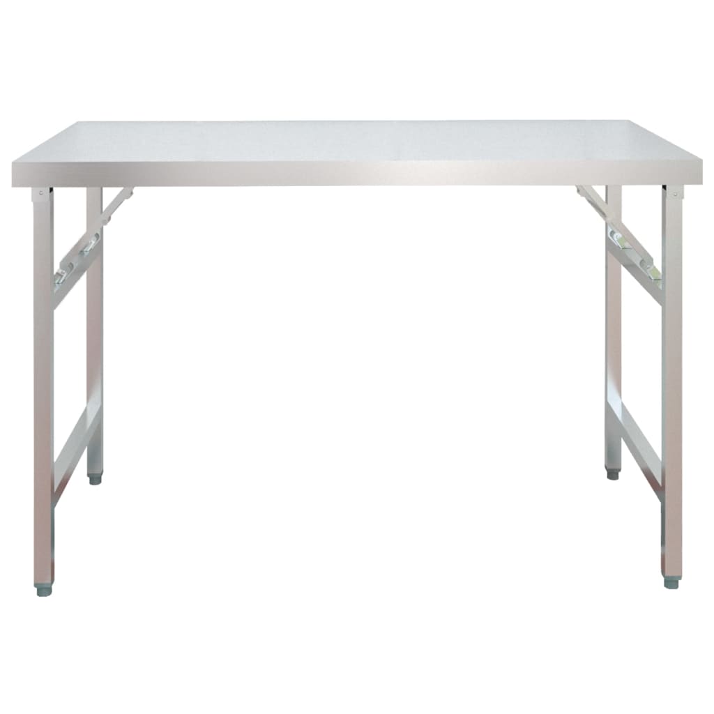 vidaXL Table de travail de cuisine avec étagère 120x60x145 cm Inox