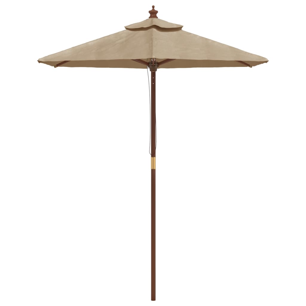 vidaXL Parasol de jardin avec mât en bois taupe 196x231 cm