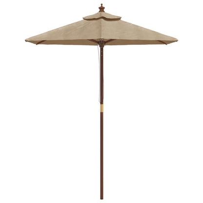 vidaXL Parasol de jardin avec mât en bois taupe 196x231 cm