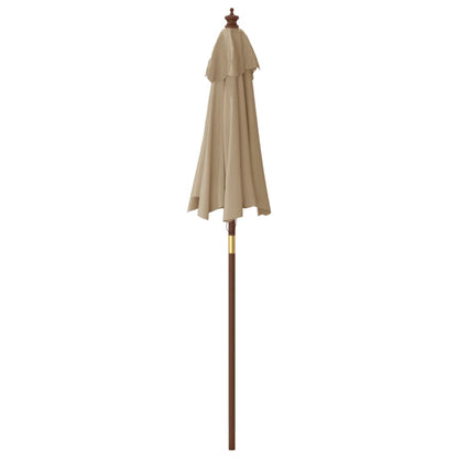 vidaXL Parasol de jardin avec mât en bois taupe 196x231 cm