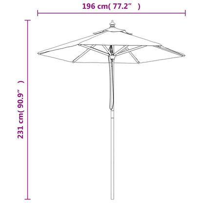 vidaXL Parasol de jardin avec mât en bois taupe 196x231 cm