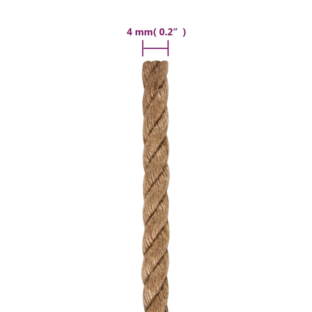 vidaXL Corde de jute 500 m de long 4 mm d'épaisseur