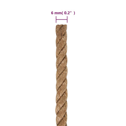 vidaXL Corde de jute 100 m de long 6 mm d'épaisseur