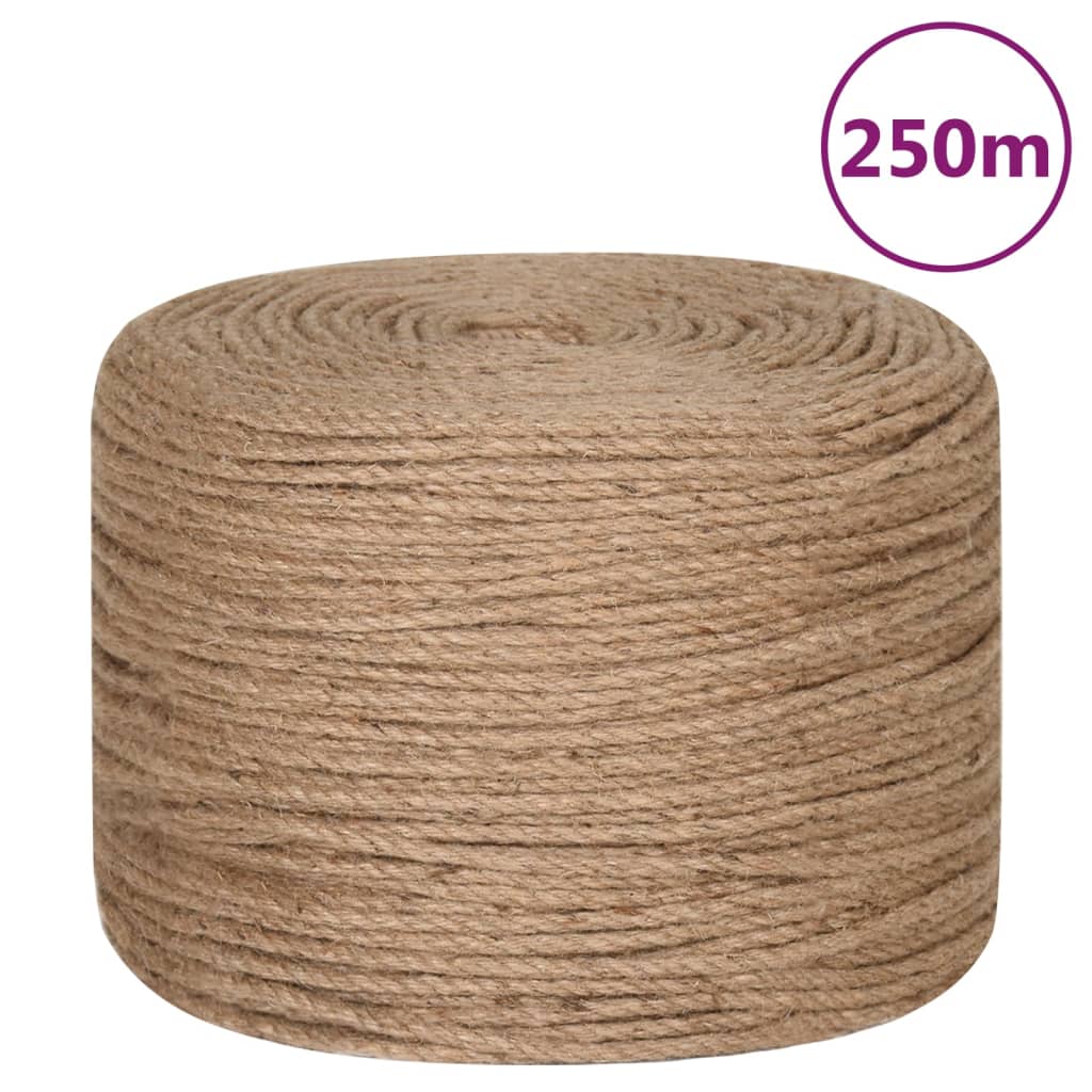 vidaXL Corde de jute 250 m de long 6 mm d'épaisseur