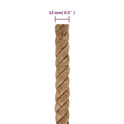 vidaXL Corde de jute 25 m de long 12 mm d'épaisseur