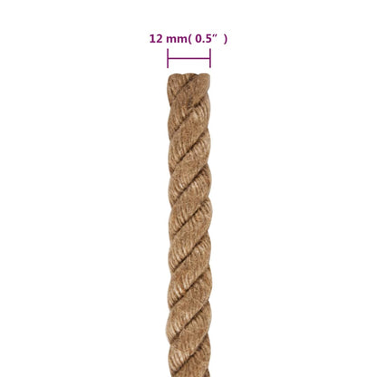vidaXL Corde de jute 50 m de long 12 mm d'épaisseur