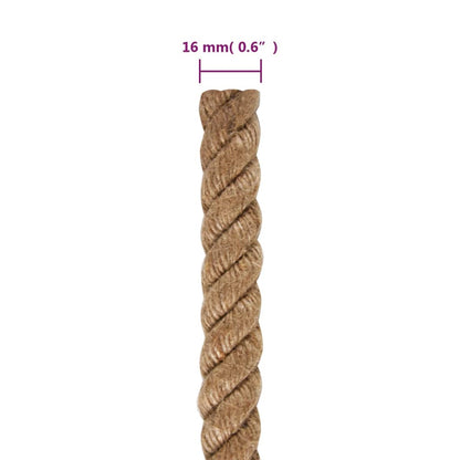 vidaXL Corde de jute 25 m de long 16 mm d'épaisseur