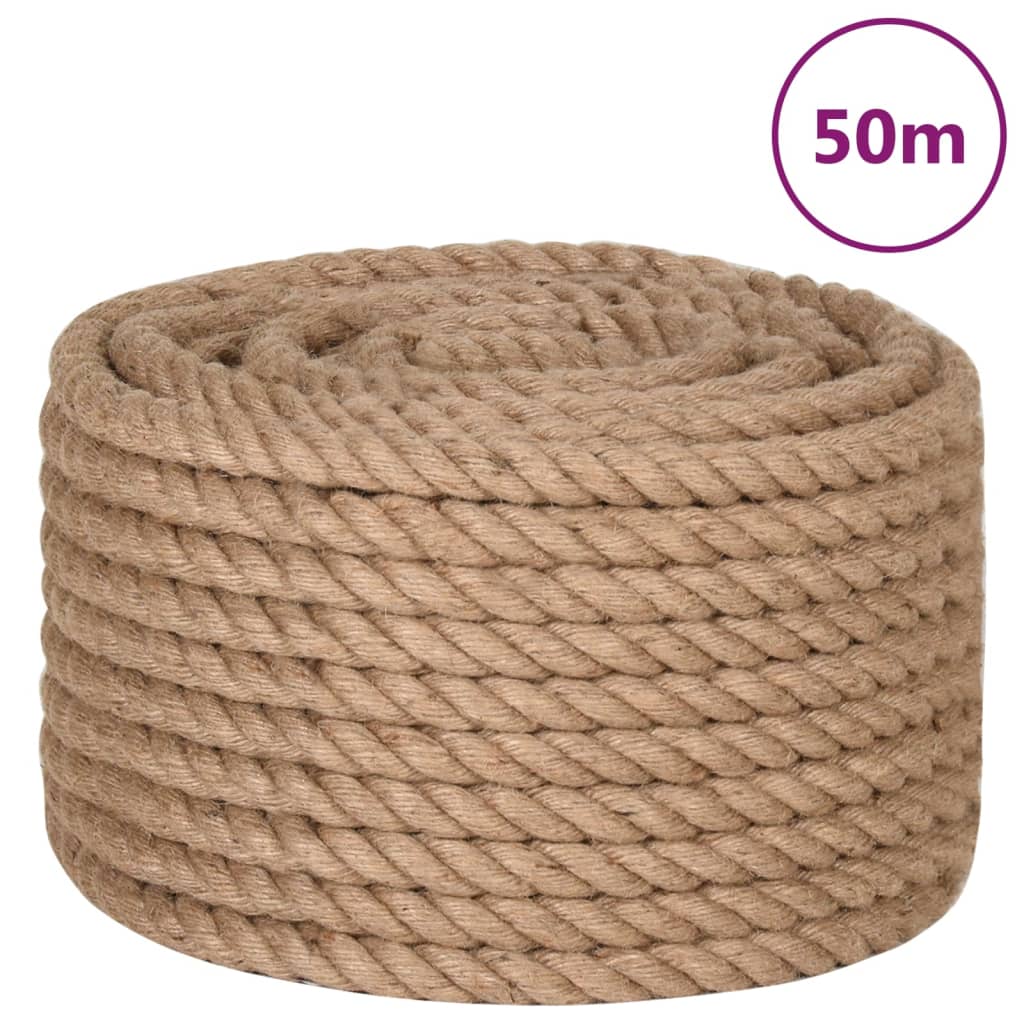 vidaXL Corde de jute 50 m de long 16 mm d'épaisseur