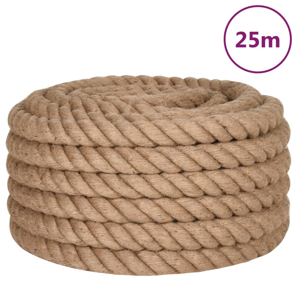 vidaXL Corde de jute 25 m de long 30 mm d'épaisseur
