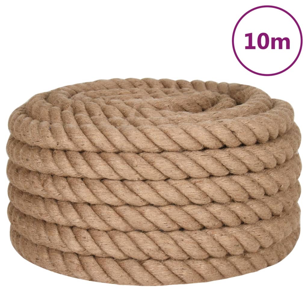 vidaXL Corde de jute 10 m de long 40 mm d'épaisseur