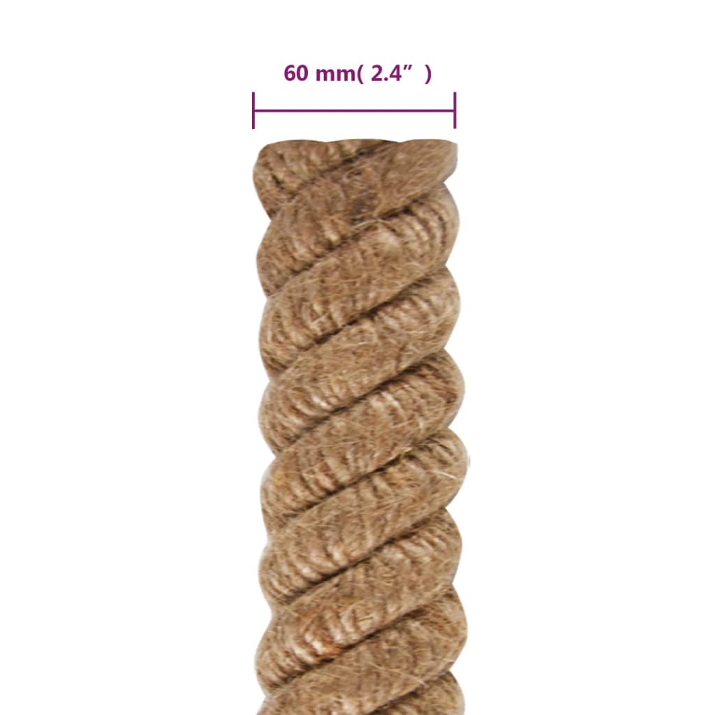 vidaXL Corde de jute 10 m de long 60 mm d'épaisseur