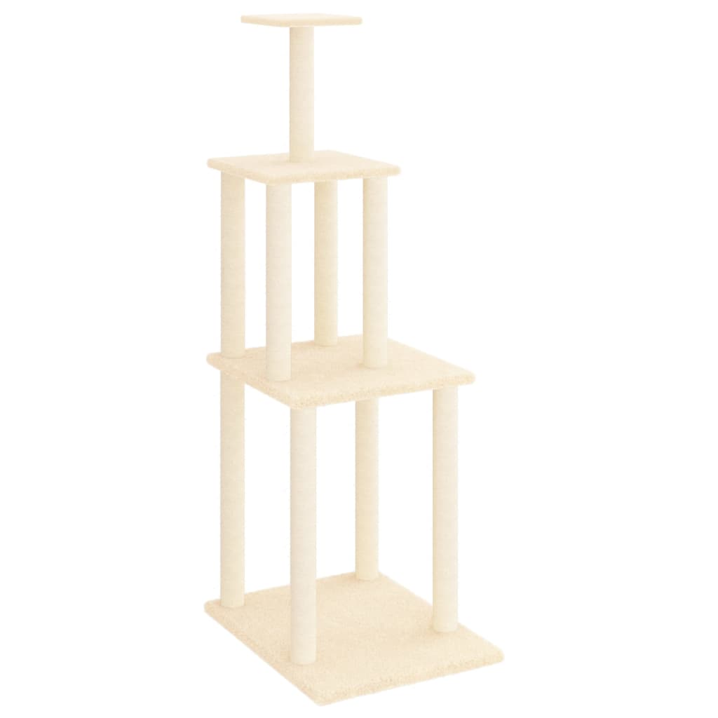 vidaXL Arbre à chat avec griffoirs en sisal crème 149 cm