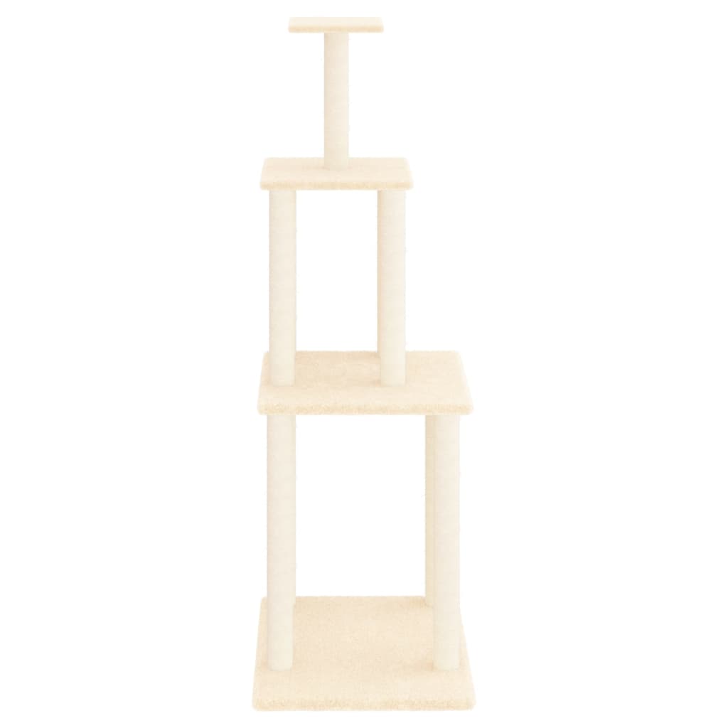 vidaXL Arbre à chat avec griffoirs en sisal crème 149 cm