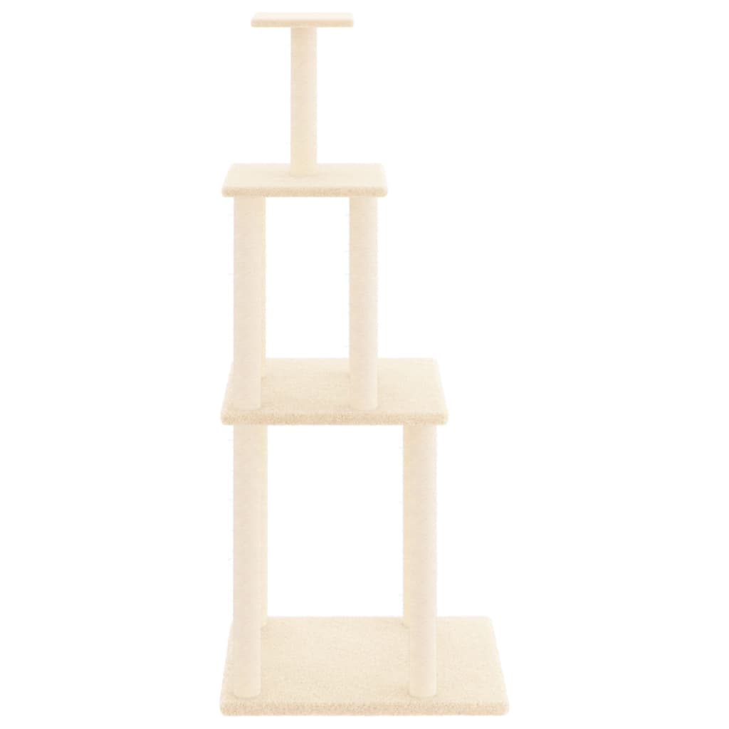 vidaXL Arbre à chat avec griffoirs en sisal crème 149 cm