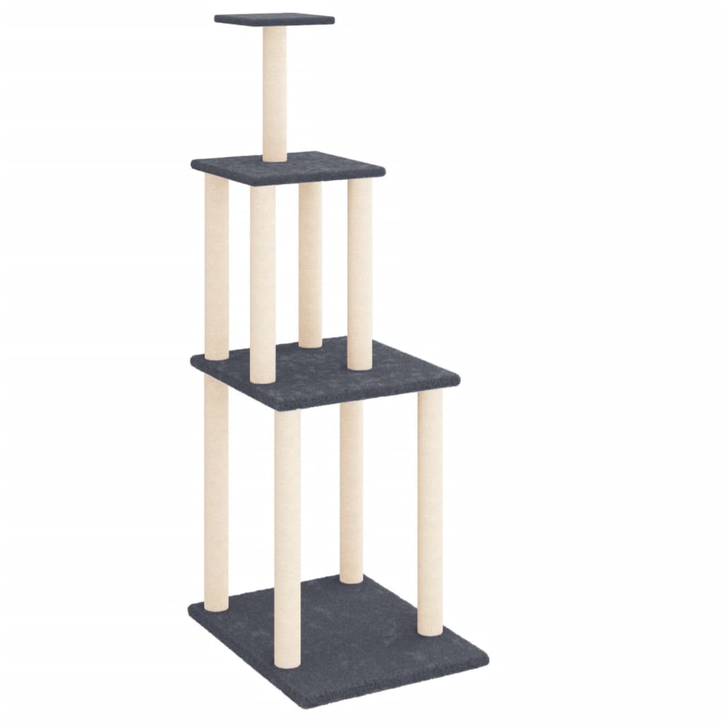 vidaXL Arbre à chat avec griffoirs en sisal gris foncé 149 cm