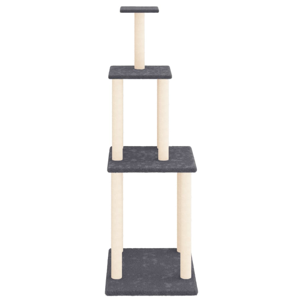 vidaXL Arbre à chat avec griffoirs en sisal gris foncé 149 cm