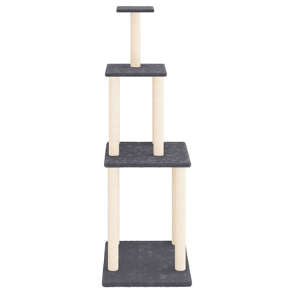 vidaXL Arbre à chat avec griffoirs en sisal gris foncé 149 cm