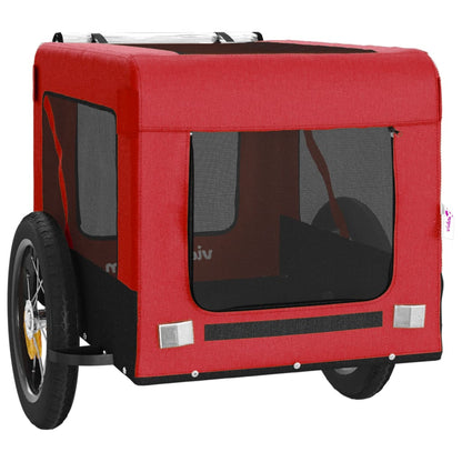 vidaXL Remorque de vélo pour animaux de compagnie rouge et noir