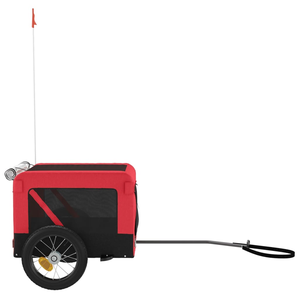 vidaXL Remorque de vélo pour animaux de compagnie rouge et noir
