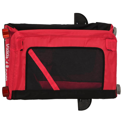 vidaXL Remorque de vélo pour animaux de compagnie rouge et noir