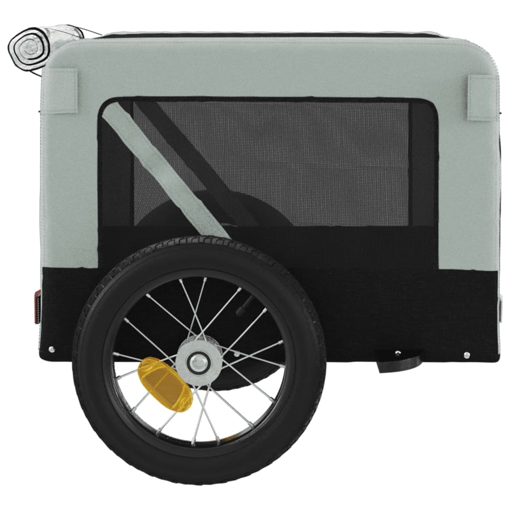 vidaXL Remorque de vélo pour animaux de compagnie gris et noir