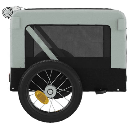 vidaXL Remorque de vélo pour animaux de compagnie gris et noir