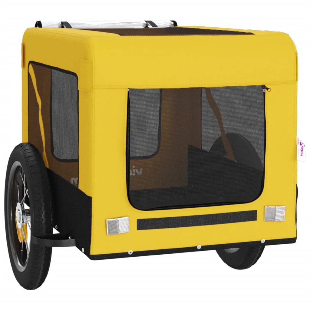 vidaXL Remorque de vélo pour animaux de compagnie jaune et noir