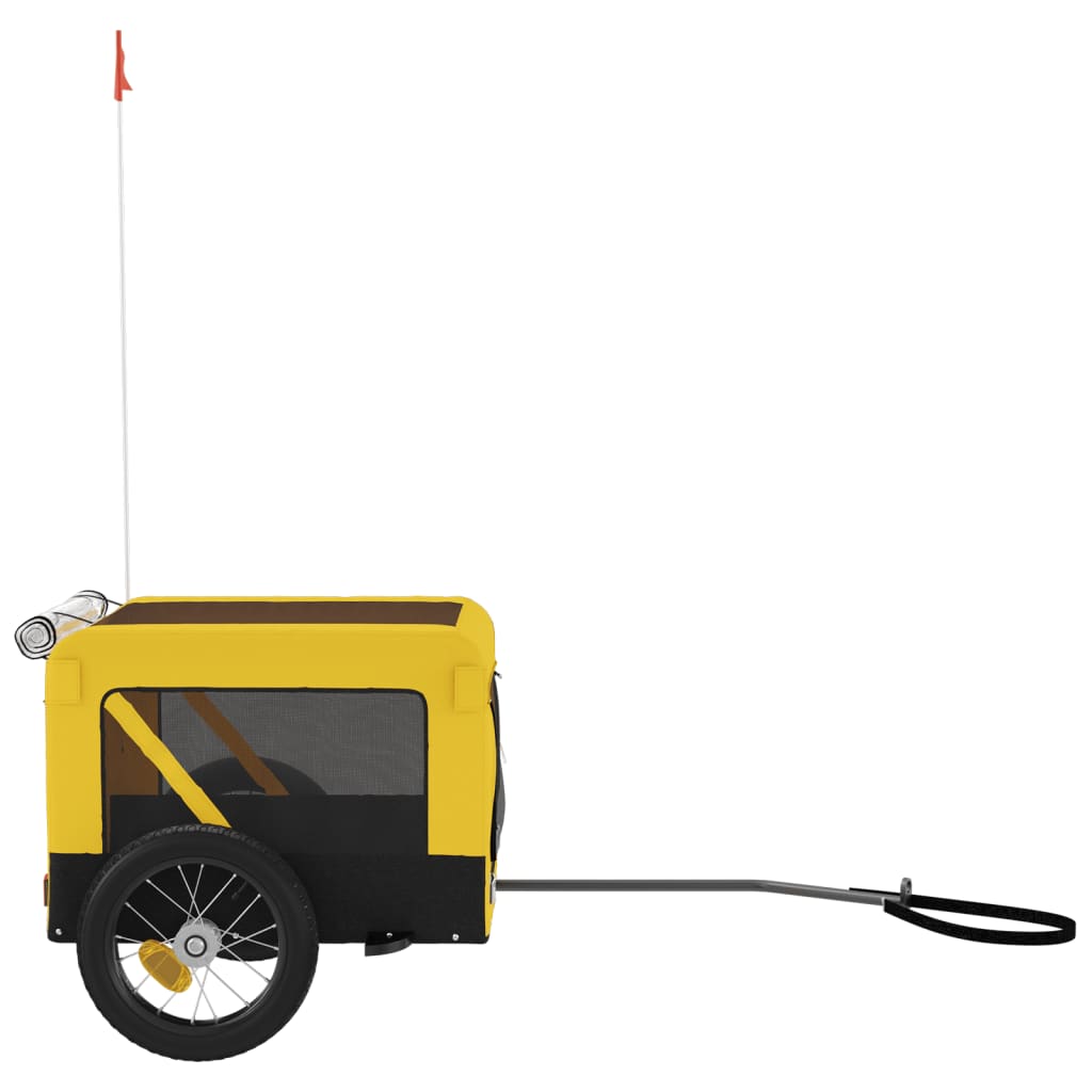 vidaXL Remorque de vélo pour animaux de compagnie jaune et noir