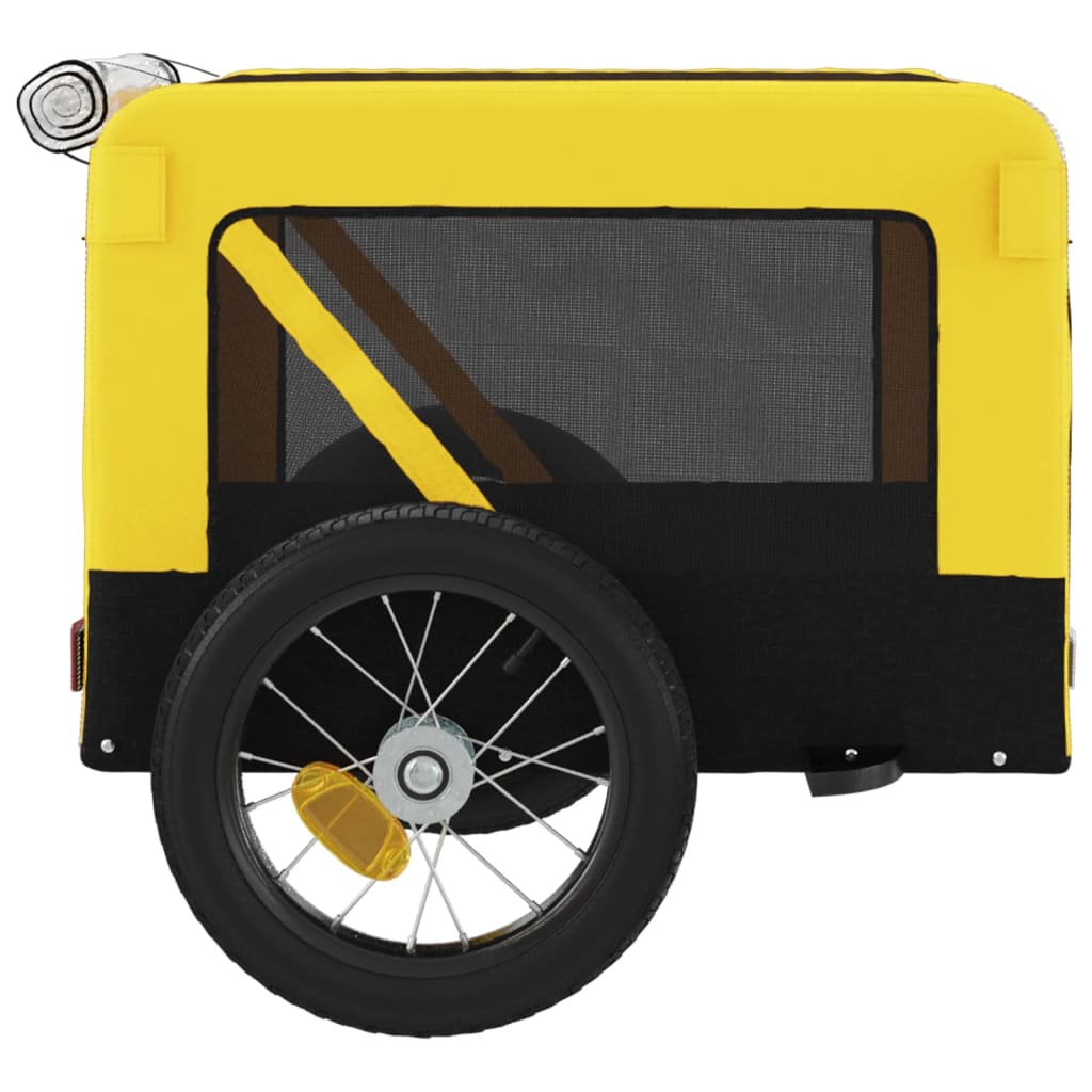 vidaXL Remorque de vélo pour animaux de compagnie jaune et noir